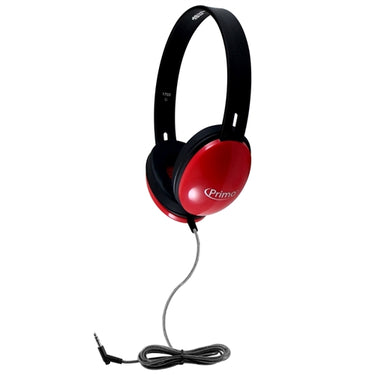 Primo Stereo Headphones in red, ideal bulk school headphones pack for enhancing student learning and education.